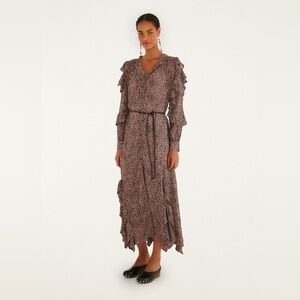 Farm Rio Pink Baby Leopard Long Maxi Dress